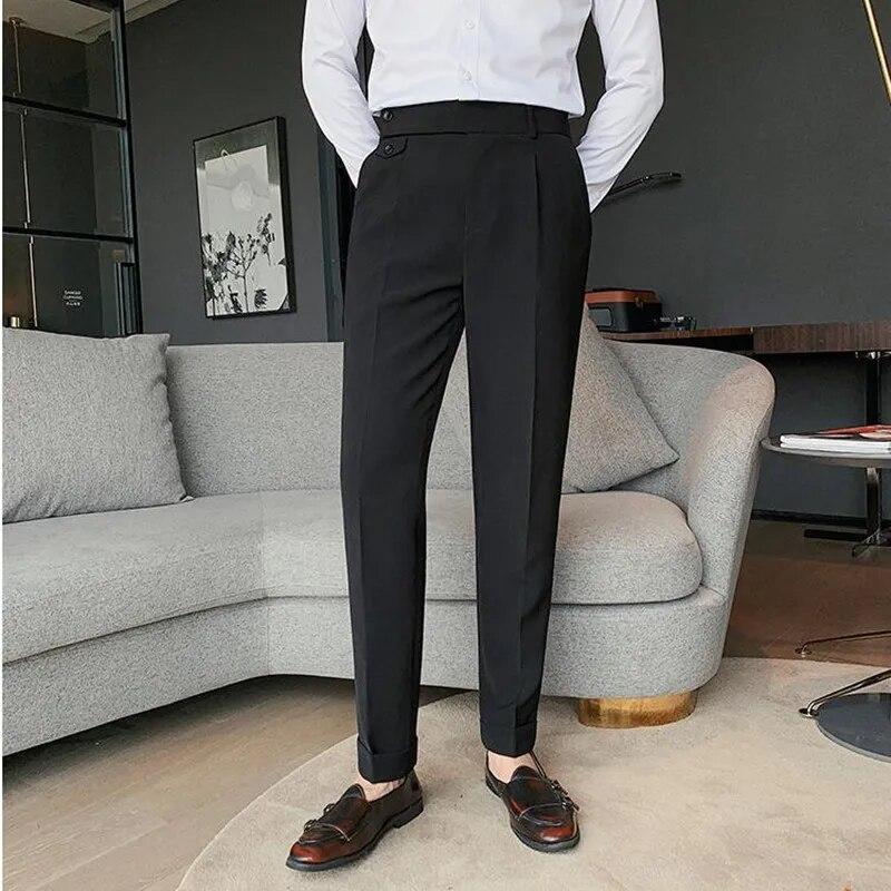 Spring Men's Suit Pants Fashion Business Casual Slim Dress Pants Men's Street Wear Social Formal Pantalon Clothing