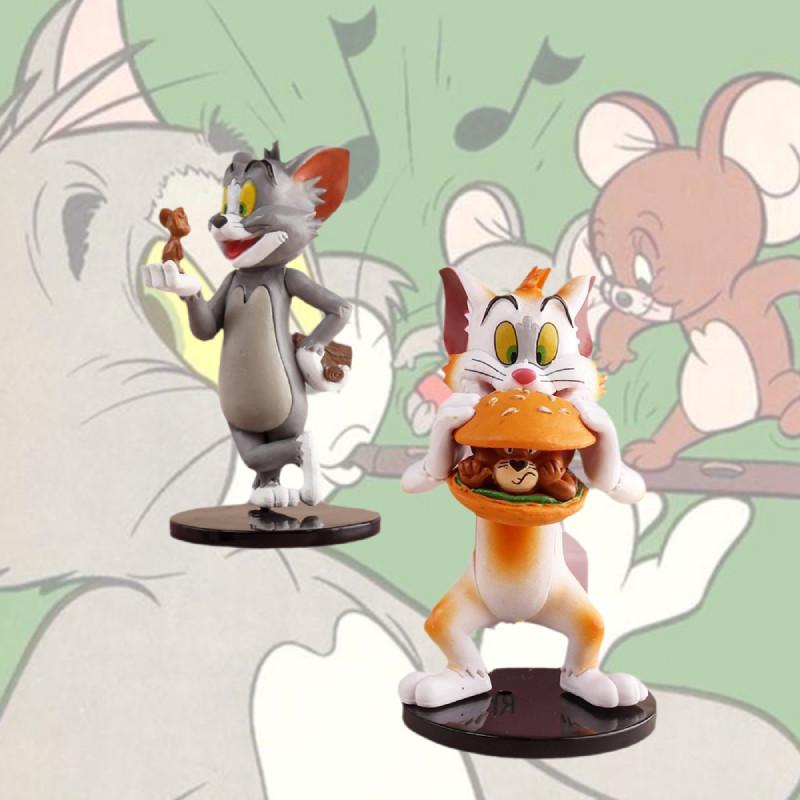 Том и Джерри Торт на день рождения Выпечка Украшение Фигурки Милая мышь Модель гамбургера