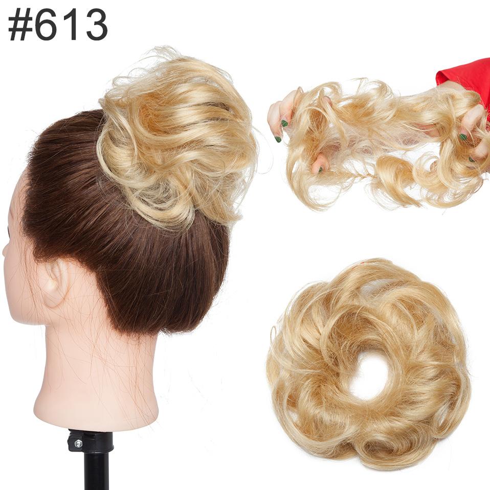 100% настоящие человеческие волосы, вьющиеся пончики, шиньон, кольцо, наращивание волос, шиньон