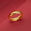 Plain Ring, Smooth Ring Same Style for Men and Women Adjustable Opening Yellow and Gold Ring for Male Girlfriend.