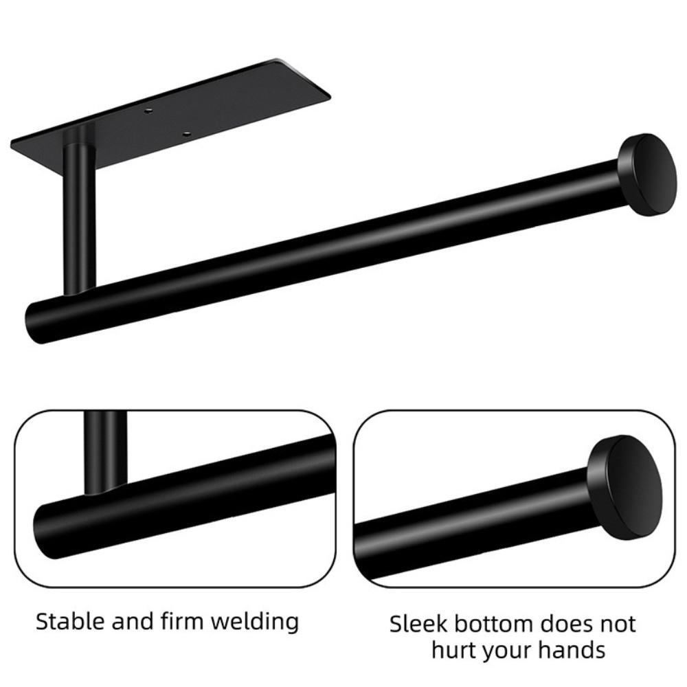 1pc Wall Mount Paper Towel Holder Stainless Steel Toilet Paper Stand for Kitchen Bathroom