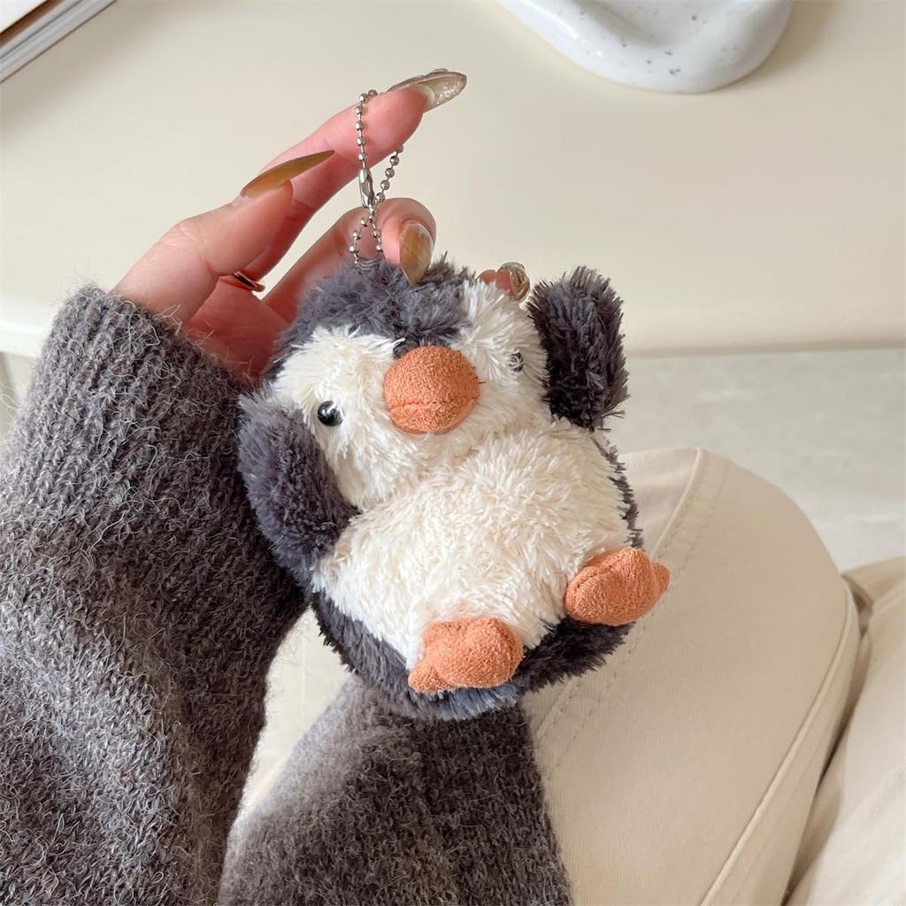 Plush Earbuds Case for AirPods 4th Generation,Funny Creative Cute Cartoon Fluffy Penguin Design Cover Compatible with AirPods 3 for Girls Boys Kids