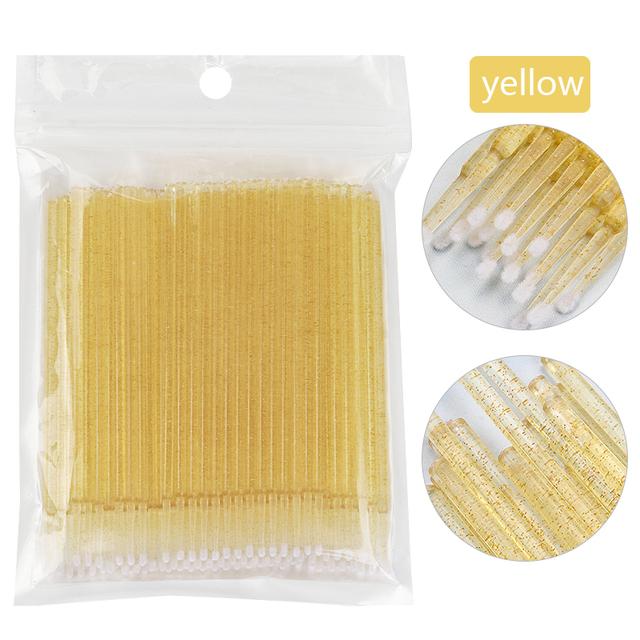 100 Pcs Disposable Crystal Microbrush Individual Lash Removing Swab Micro Brush For Women Eyelash Extension Makeup Brush Tools