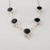 Black Onyx Gemstone Silver Necklace, 925 Sterling Silver Handmade Silver Necklace, Women Wedding Necklace, RN-2-19