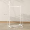 Clothes Rack with Wheels, 5 Hooks, Hanging Bar and Lower Shelf, 86x43x171cm, White