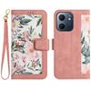 For Oppo A5x 4G Case PU Leather Floral Phone Cover with Card Slots/Wrist Strap