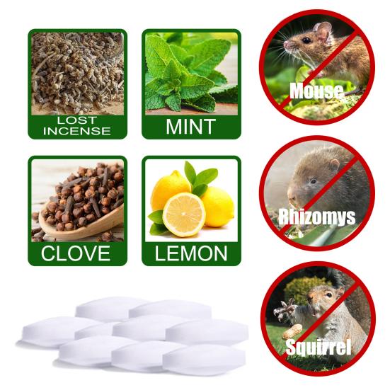 1 Set Rodents Repellents Paste Type Effective Convenient Safe Widely Used Natural Essential Oils Mole Mice Repel Pill for Home