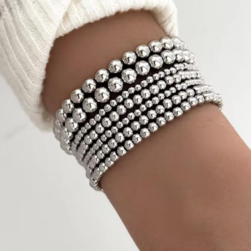 7 шт./набор винтажных браслетов ручной работы из золотых бусин, набор эластичных женских модных браслетов, модные женские вечерние украшения в стиле бохо, подарки