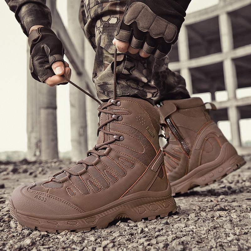 Fashion New Large Size Men's Hiking Shoes Thick Soles Comfortable Sports Men's Boots Outdoor Sports Anti-slip Wear Boots