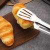 Stainless Steel Food Tongs Heat-Resistant Serving Tongs for BBQ Buffet Non-Slip Handle Food Clamp with Oil-Draining Holes