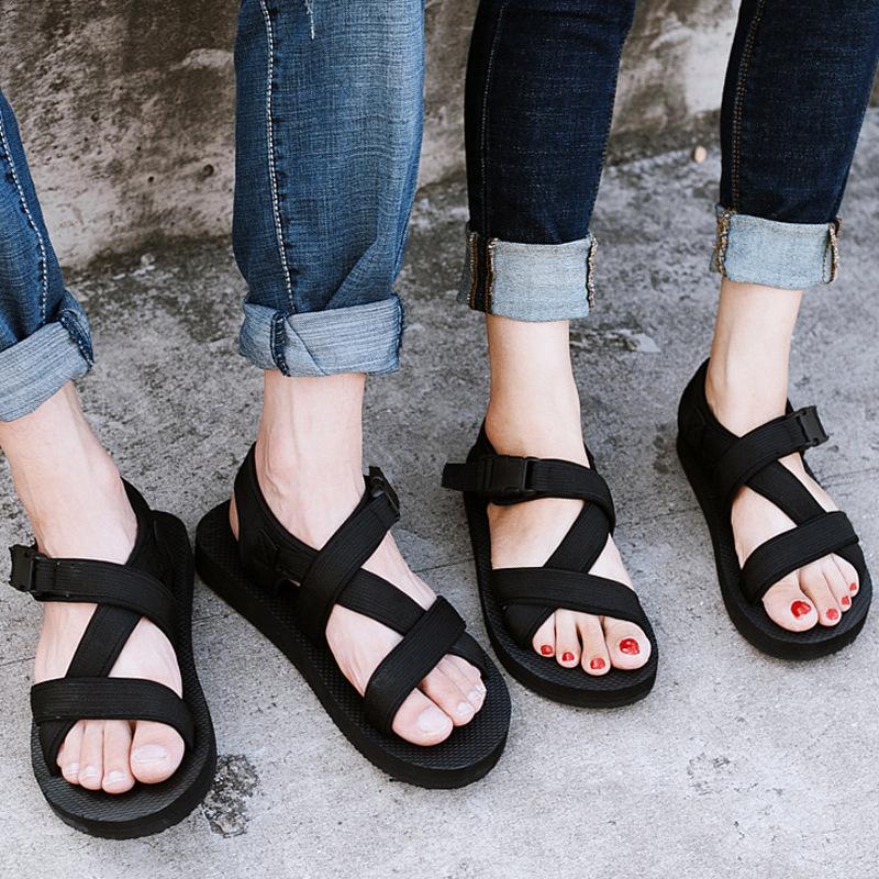 Сандалии женские летние модные трендовые шлепанцы одной линии для мужчин сандалии уличные парные сандалии мужская обувь пляжная для взрослых EVA