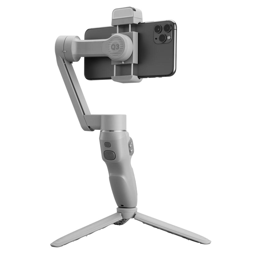 Zhi yun ZHIYUN SMOOTH Q3 3-осевой стабилизатор для смартфона с встроенной светодиодной подсветкой, складной, ручной, для влоггинга и видео, серый