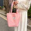 Candy Color Plaid Women's Shoulder Bags Large Capacity Women's Shopping Bag Cute Bowknot Female Travel Handbags Book Tote Purse