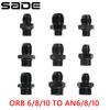 ORB O-ring AN6 AN8 AN10 Aluminum Male Adapter Flare Fitting Union Nitrous Oil Fuel Hose End Straight AN Male To AN Male Coupler