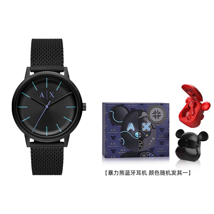 Armani Exchange AE Наручные часы Кварцевый механизм Силиконовый ремешок 42 мм Черный циферблат Мужские часы AX2760