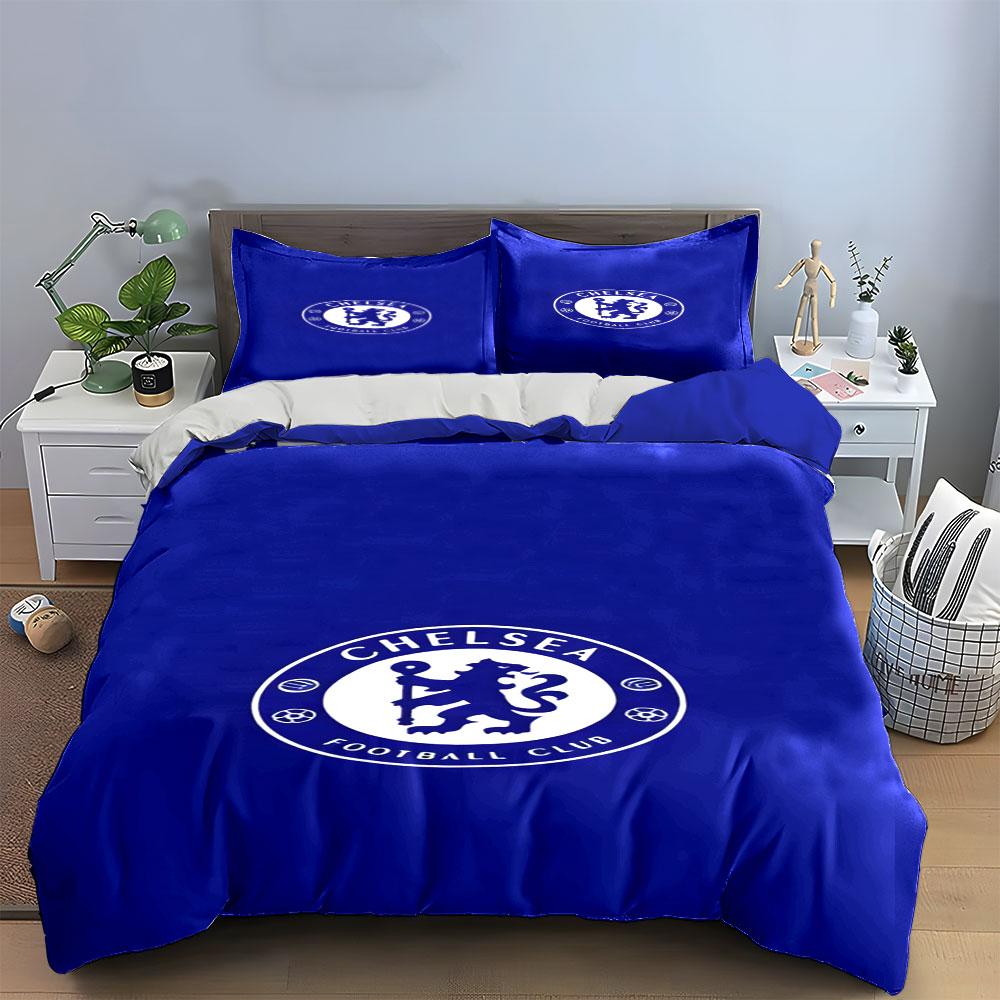 Blue bedding, Chelsea logo, lion. Bedding sets Duvet cover sets Duvet covers Pillowcases(1 * Duvet Cover 2 * Pillowcases without duvet insert)