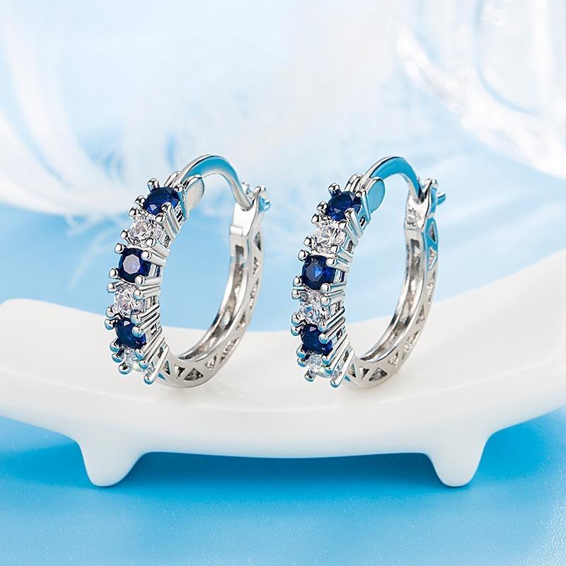 Sace Gems Классические серьги из медного сплава с синим цирконием для женщин, подарки на свадьбу