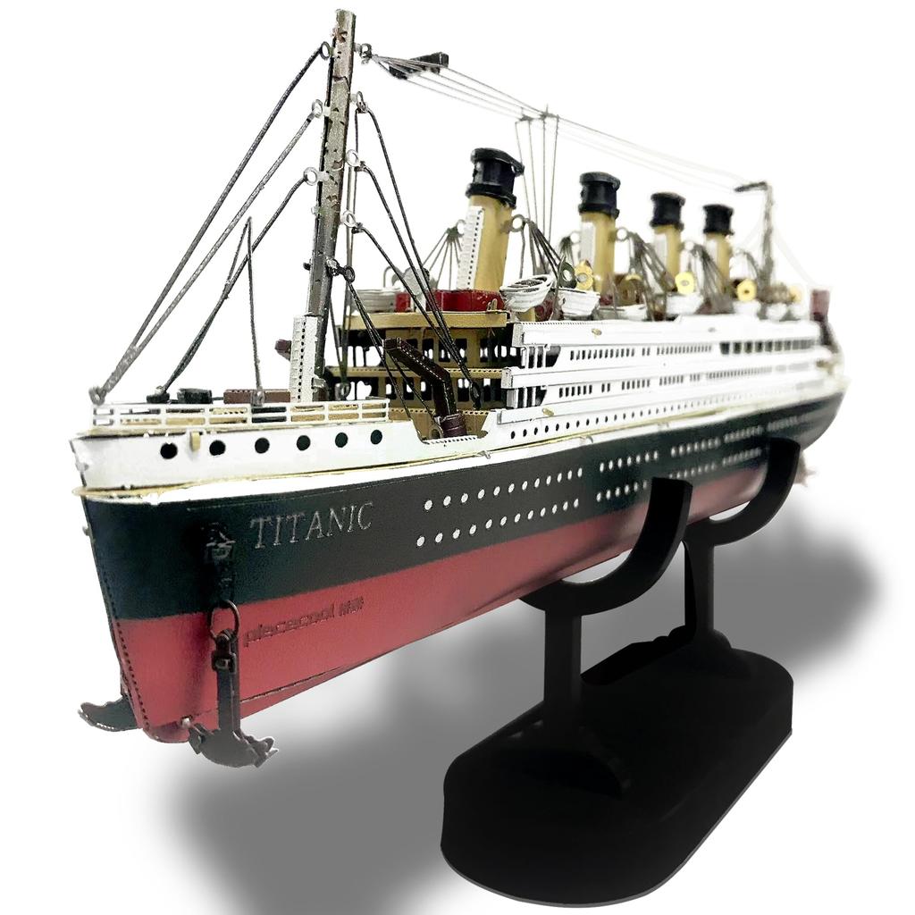 Piececool Titanic 3D Puzzle, British Luxury Cruise Ship, Metallic Nano Puzzle, 3D Metal Puzzle, Metal, Assembly Required, No Glue Required, 4-Star