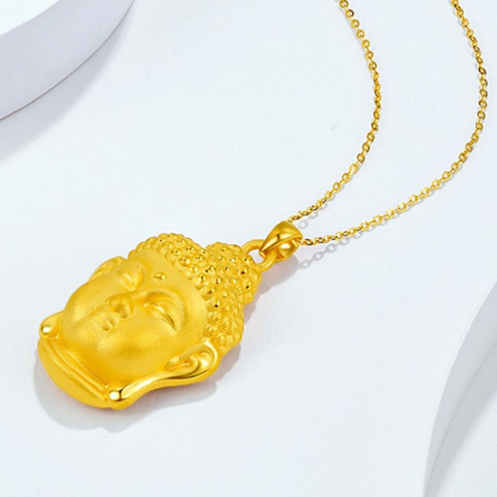 Креативный 3D кулон с головой Будды для вечерние аксессуары, этническое ожерелье Амитабха, 925 серебряная цепочка на ключицы, женские ювелирные изделия