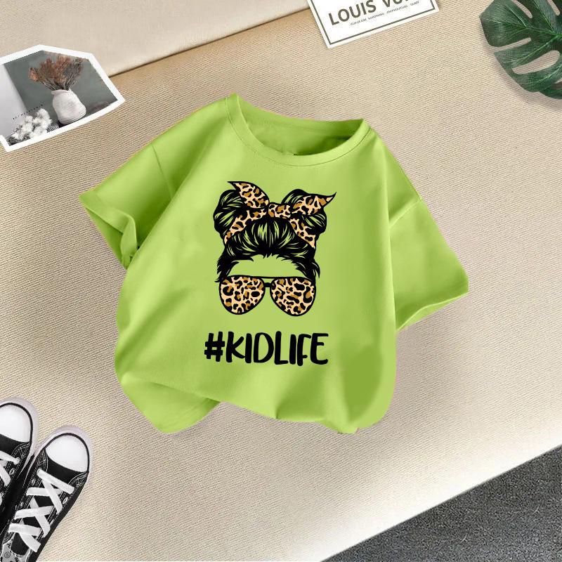 Унисекс летняя хлопковая футболка для детей 2024 – Модная с коротким рукавом и круглым вырезом для мальчиков и девочек