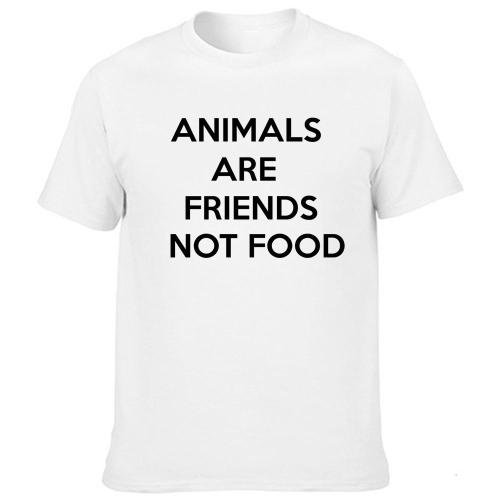Animals Are Friends Not Food Graphic T Shirt Men S Tee Slogan Vintage Tops Tumblr Vegan