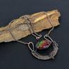 Ammolite Gemstone Jewelry Copper Wire Wrap Handmade Adjustable Chain Necklace For Love