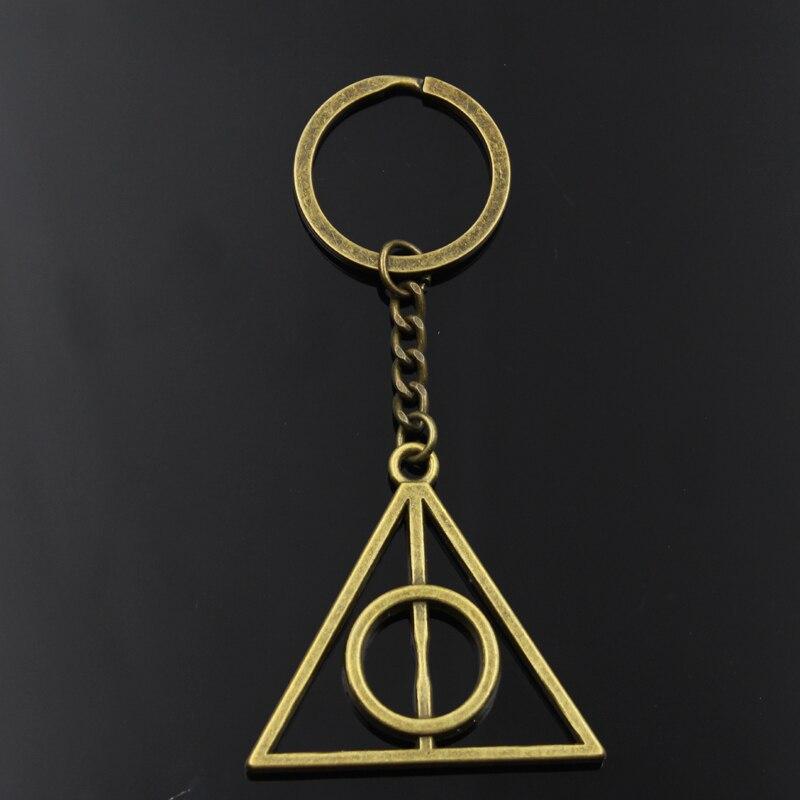 Модный брелок 45x48 мм Дары Смерти Бронзовый Серебряный Цвет Кулон DIY Мужские Ювелирные Изделия Автомобильный Брелок Кольцо Держатель Сувенир Для Подарка