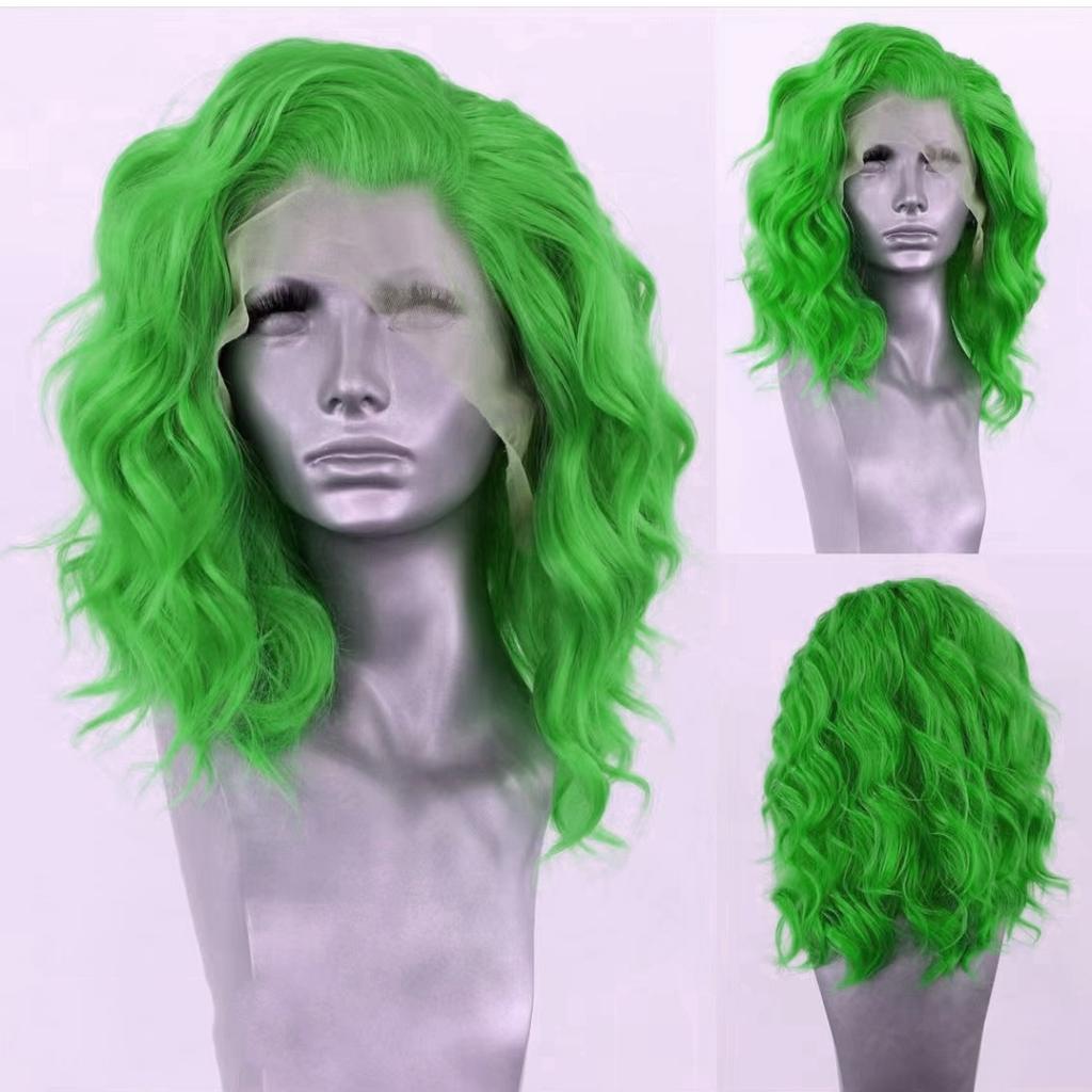 AIMEYA Synthetic Lace Front Wigs Short Bob Wig for Women Platinum Blonde Synthetic Lace Wig Blue Ombre Pink Short BOB Wig