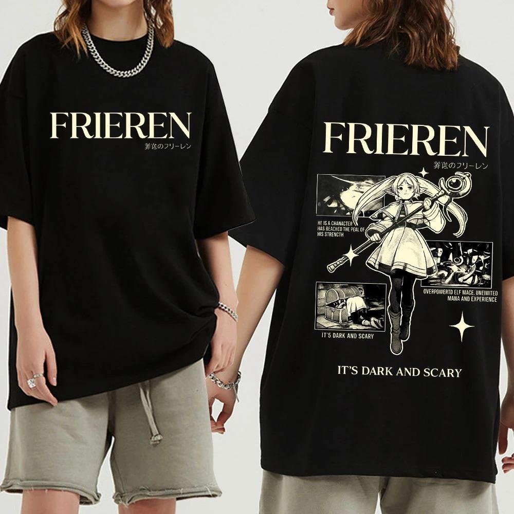 2026 Summer Fashion Tee Hot Anime Frieren T-shirt Man Woman Harajuku Short Sleeve O-neck Casual Shirt Hip Hop Streetwear Oversized Tshirt