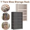 7 Tiers Shoe Storage Rack Shoes Organizer Holder Shelf Books Toys Bags Storage Cabinet Dustproof Container With Clear Flip Door