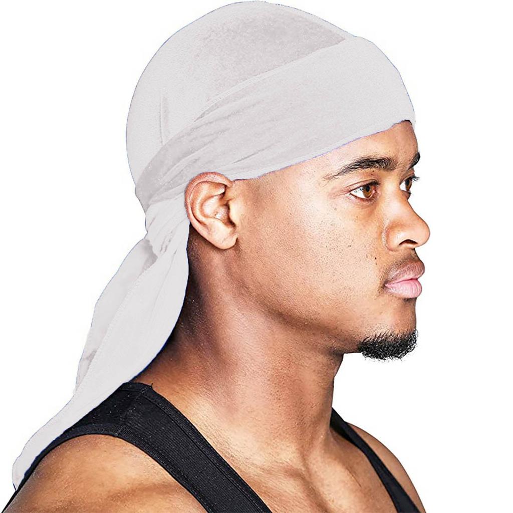Men's And Women's Satin Elastic Hat Velvet Long Tail Pirate Hat Hip Hop Oversize Bandana Hat
