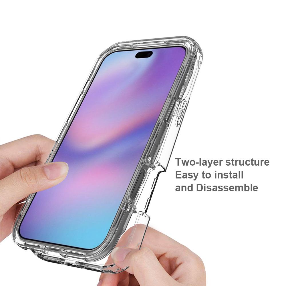 Для чехла iPhone 17 Pro Max ТПУ ПК 2 в 1 Противоударный Прозрачный Чехол для Телефона