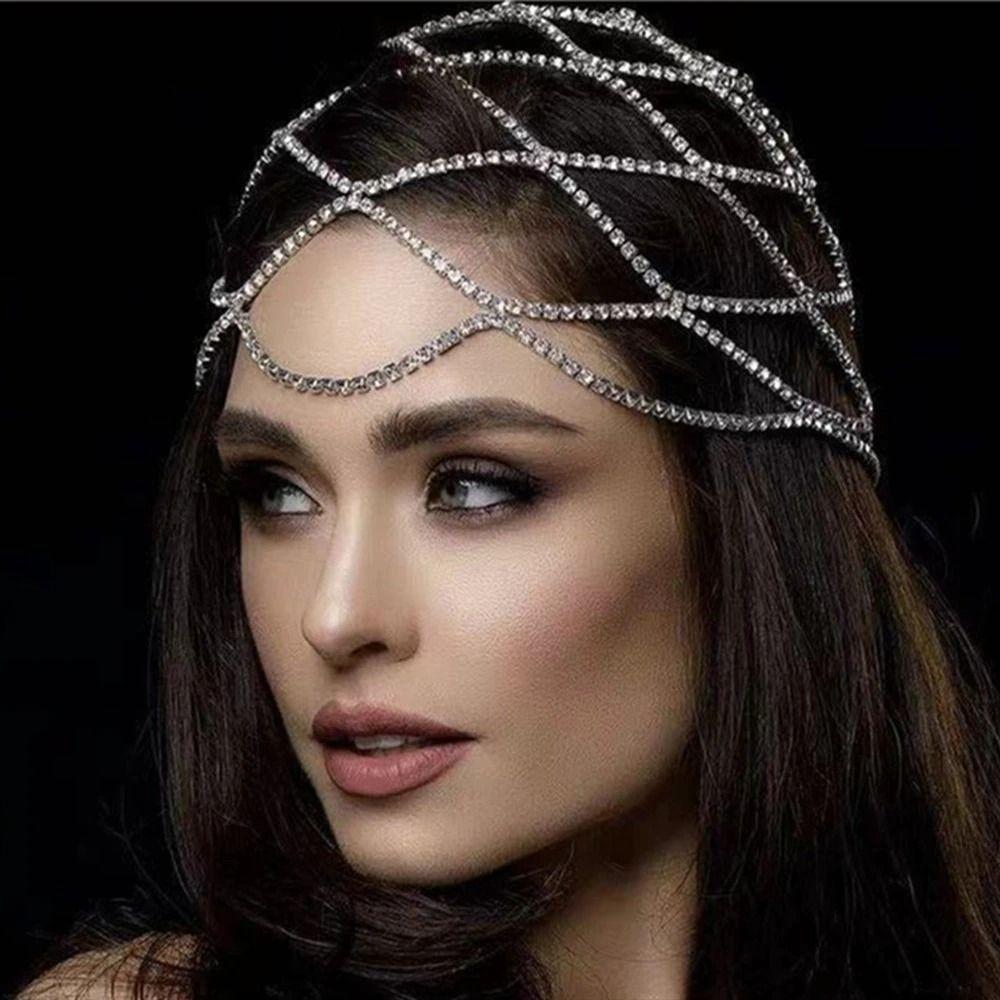 Performance Show Crystal Rhinestone Hairband Luxury Boho Headband Women Jewelry