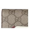 Gucci Animal print snap closure coated fabric wallet mini women's beige and dark brown