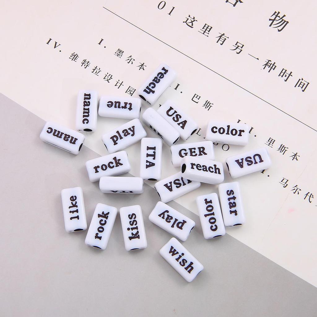 Акриловые бусины с буквами и геометрическими фигурами, алфавитные и фигурные подвески для изготовления украшений своими руками