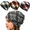 Plaid Print Pullover Hat Contrasting Colors Casual Hedging Cap Autumn and Winter