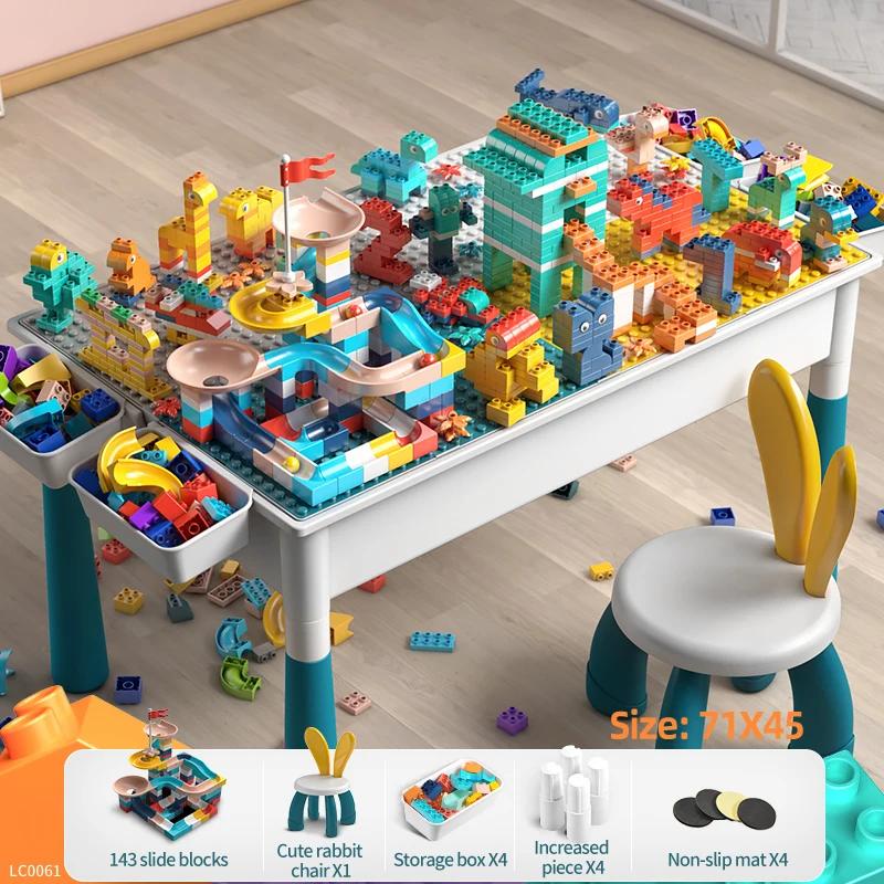 Multifunctional Children's Building Block Table And Chair Set Children's Activity Table Toddler Building Block Table Toy Gifts