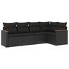VidaXL Salon de Jardin avec Coussins 5 pcs, Canapés de Terrasse, Ensemble de Meubles de Patio, Mobilier d'Extérieur, Noir 3225943