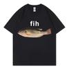 Смешная футболка с мемом Fih Fish Высококачественная модная футболка с коротким рукавом Унисекс Женская Повседневная Свободная Хлопковая футболка Летняя Уличная одежда