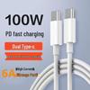 Быстрозарядный кабель 6A Double Type-C 100W PD для ноутбуков Huawei/Apple
