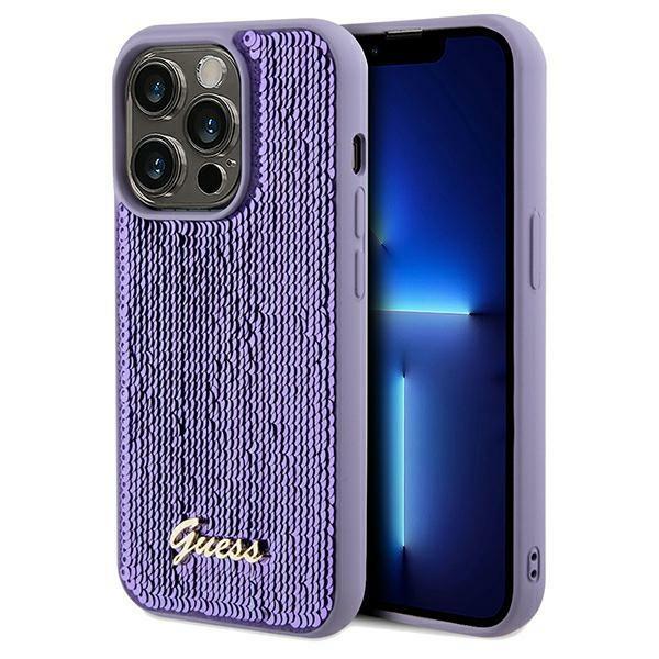 Etui do iPhone 13 Pro Guess Sequin Fioletowe