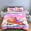 Winged Unicorn Capybara Art Bedding Duvet Cover Set  (1*Duvet Cover 2*Pillowcases, without duvet insert)