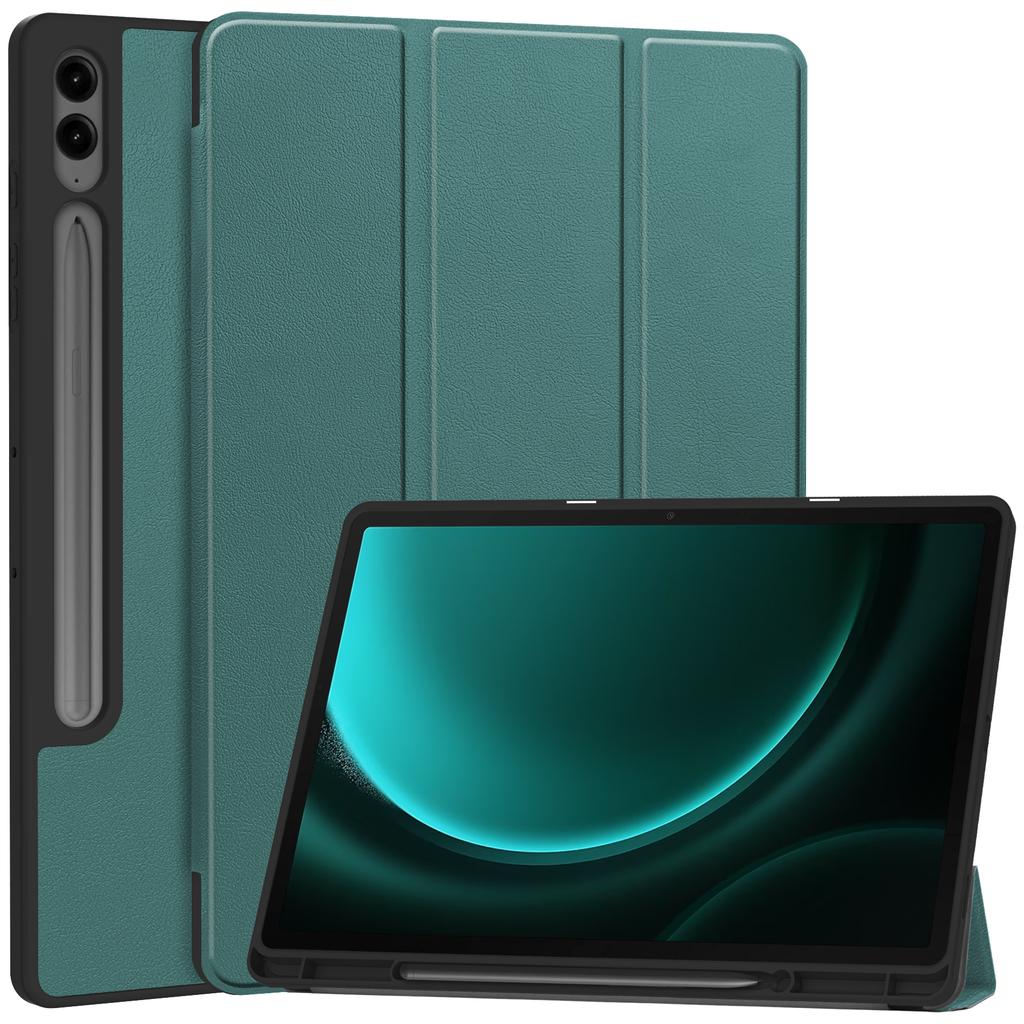 For Samsung Galaxy Tab S10+ Case PU Leather+TPU Trifold Stand Tablet Cover with Pencil Holder