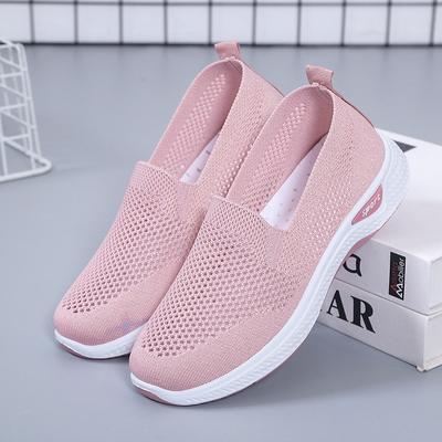 Туфли женские летние сетчатые дышащие туфли с одной педалью для мам среднего и пожилого возраста с неглубокой горловиной и мягкой подошвой женские повседневные туфли