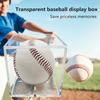 Прозрачная витрина для бейсбола со стабильным основанием, пыленепроницаемая, устойчивая к ультрафиолетовому излучению, многофункциональная коробка для хранения, держатель для бейсбола