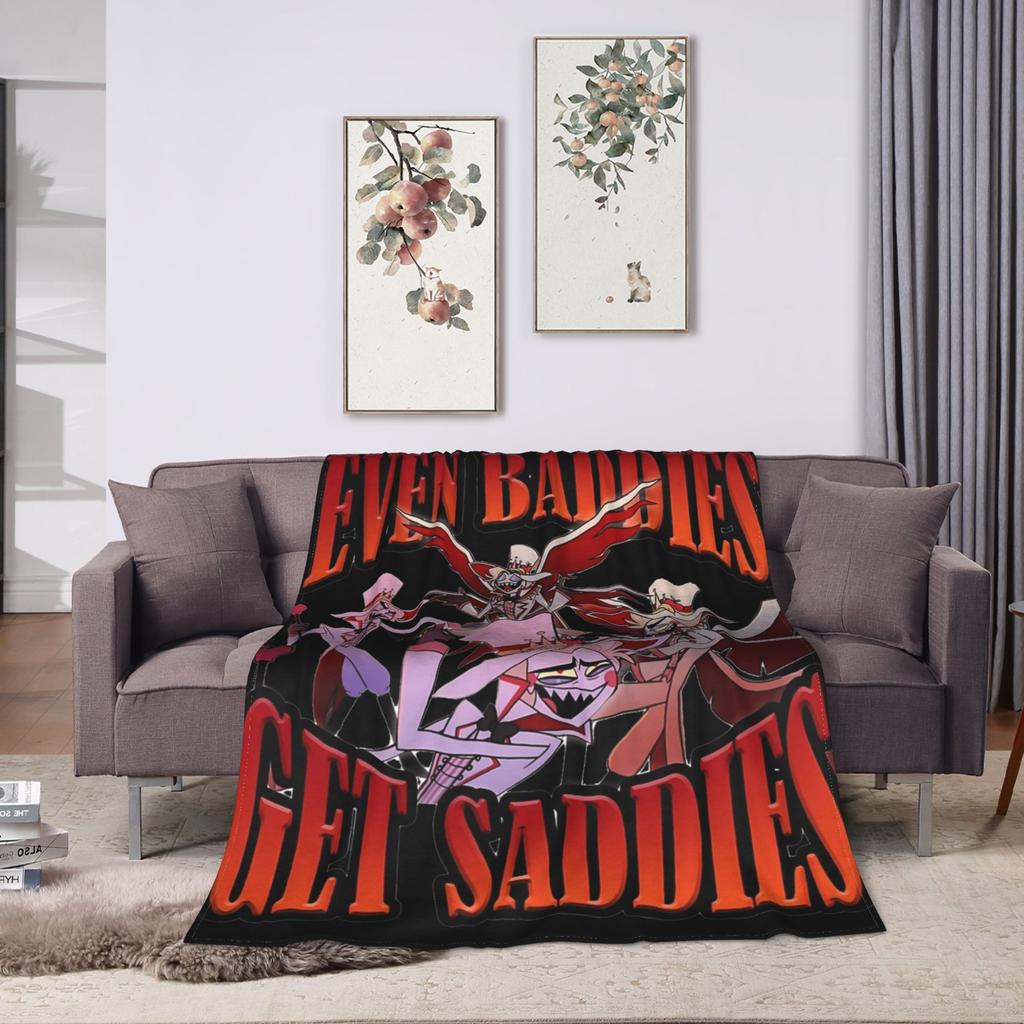 Hazbins Hotels Alastor and Lucifer Blanket Coral Fleece Plush Summer Demon Super Warm Throw Blankets for Sofa Car Rug Piece
