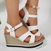 Модные летние женские сандалии Новые сандалии на танкетке Женские 2025 Массивная платформа Женская обувь Модные сандалии с ремешком на щиколотке Толстая подошва Сандалии