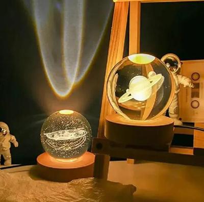 USB светодиодный ночник Галактика Хрустальный шар Лампа Планета Луна Лампа Украшение дома Подарок с переключателем