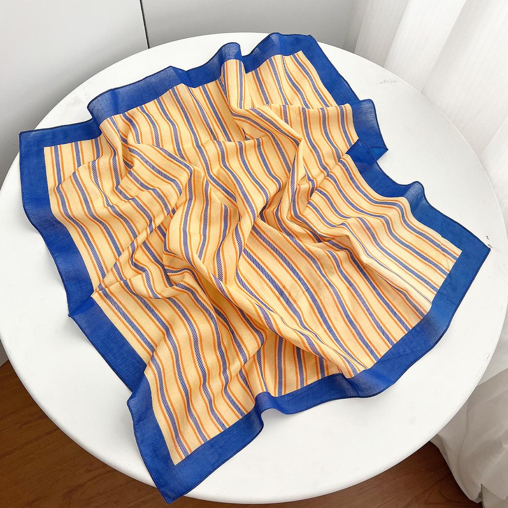 1116 new literary and retro temperament pure cotton small square scarf women's spring, summer and autumn versatile French scarf silk scarf headscarf
