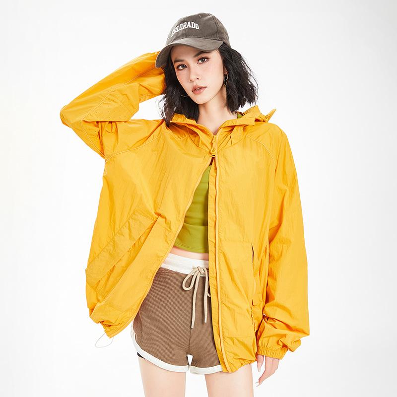 1011 Summer Ice Silk Cool Skin Clothing Couple Hooded Socket Drawstring Sunscreen Clothing Outdoor Leisure Sports Jacket